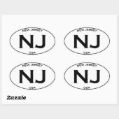NJ - New Jersey USA Oval Logo Ovale Sticker (Vel)