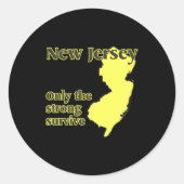 Nj Only The Strong Survive _1  Ronde Sticker (Voorkant)