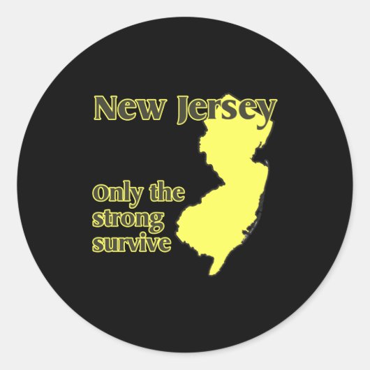 Nj Only The Strong Survive _1  Ronde Sticker (Voorkant)