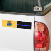 NJ & Politie Dunne Blauwe Lijn Vlag Bumpersticker (Op Truck)