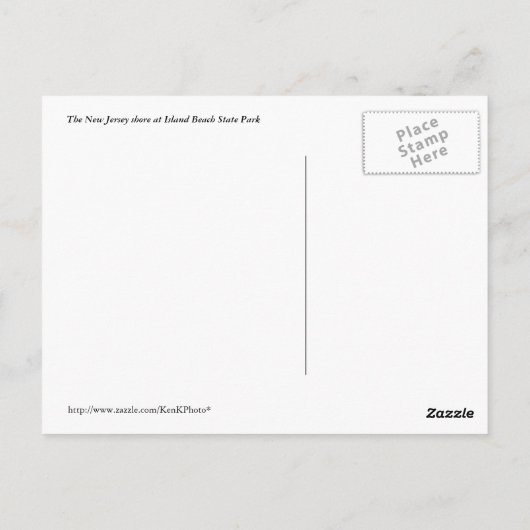 NJ Shore Briefkaart (Achterkant)