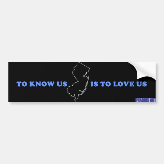 NJ weet dat we van ons zwarte Bumpersticker houden (Voorkant)