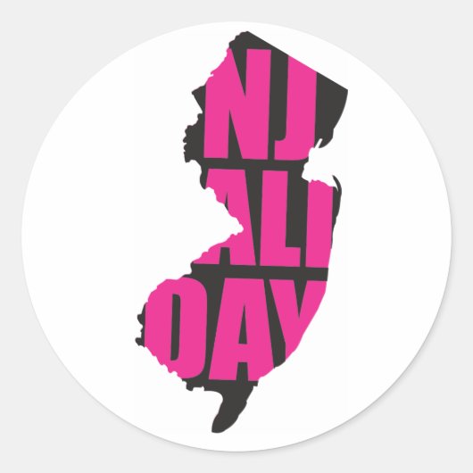 njalldaypinkblack ronde sticker (Voorkant)