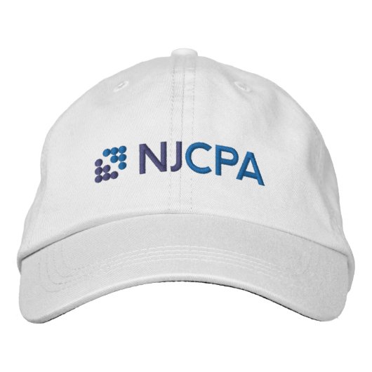 NJCPA Baseball Hat - White Geborduurde Pet (Voorkant)