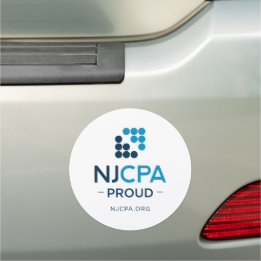 NJCPA Car Magnet - White - NJCPA PROUD Automagneet