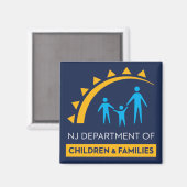 NJDCF Logo Vierkante magneet (Voorkant / Achterkant)