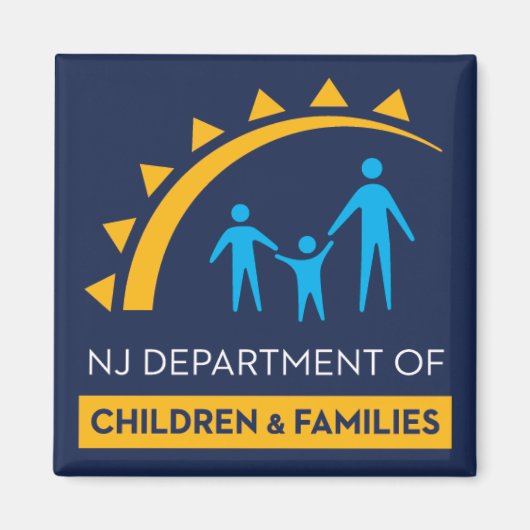NJDCF Logo Vierkante magneet (Voorkant)