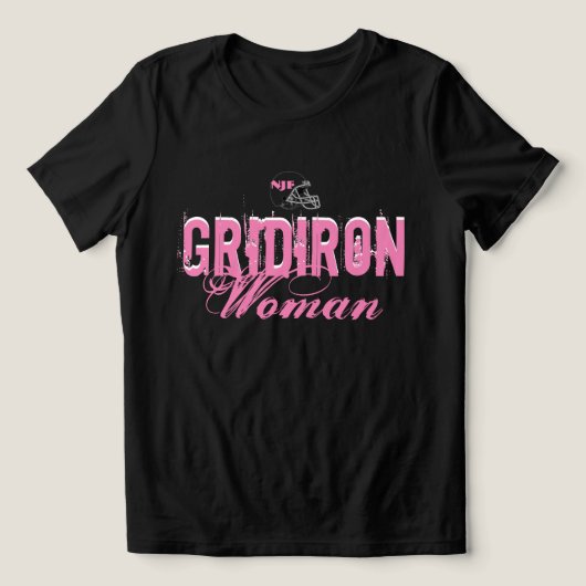 NJF GRIDIRON Edge Krijt Vrouw Tri-Blend Shirt (Design voorkant)