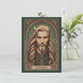 Njordr Noorse God Kabouterkunst Bedankkaart (Staand voorkant)