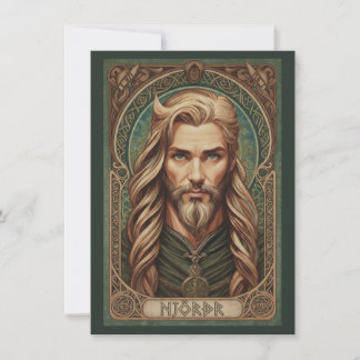 Njordr Norse God Art Flat Thank You Card Bedankkaart