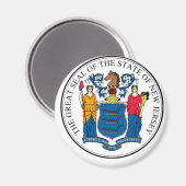 NJPI New Jersey State Seal Magneet (Voorkant / Achterkant)