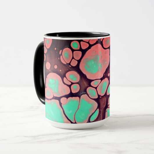 Njut av morgon kaffet i retrostil mok (Voorkant links)