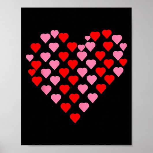 Nk And Red Hearts Lovers Funny Valentine’s Day Hum Poster (Voorkant)
