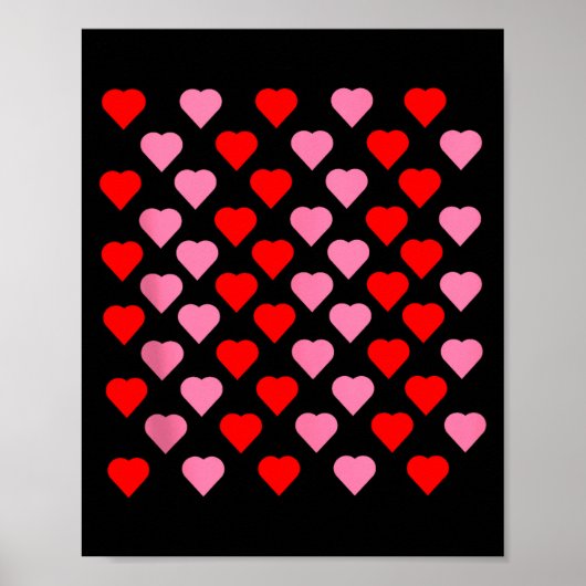 Nk And Red Hearts Lovers Funny Valentine’s Day Hum Poster (Voorkant)