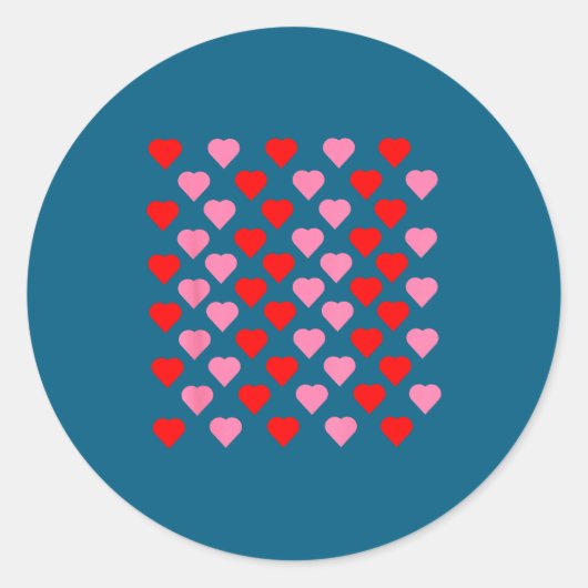 Nk And Red Hearts Lovers Funny Valentine’s Day Hum Ronde Sticker (Voorkant)