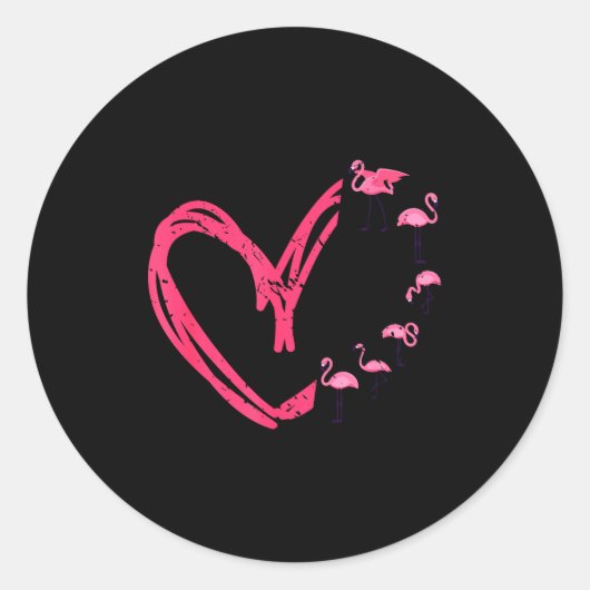 Nk Animal Valentines Day Gift Flamingo  Ronde Sticker (Voorkant)