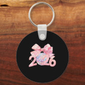 Nk Bow Coquette Disco Ball Happy New Year 2026 Sleutelhanger (Voorkant)