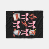 Nk Bow Cute Coquette Crawfish Boil Y2k Girl Aesthe Fleece Deken (Voorkant (Horizontaal))