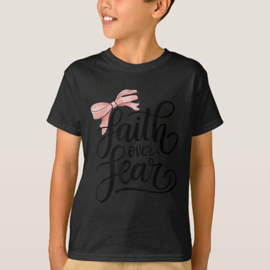 Nk Bow Faith Over Fear Christian Teen Girl God Goo T-shirt (Voorkant)