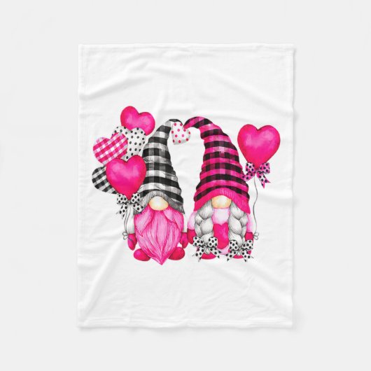 Nk Buffalo Plaid And Heart Balloons Valentines D  Fleece Deken (Voorkant)