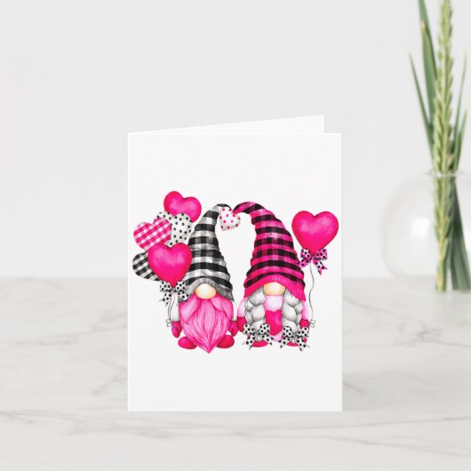 Nk Buffalo Plaid And Heart Balloons Valentines D  Kaart (Voorkant)