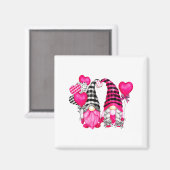 Nk Buffalo Plaid And Heart Balloons Valentines D  Magneet (Voorkant / Achterkant)