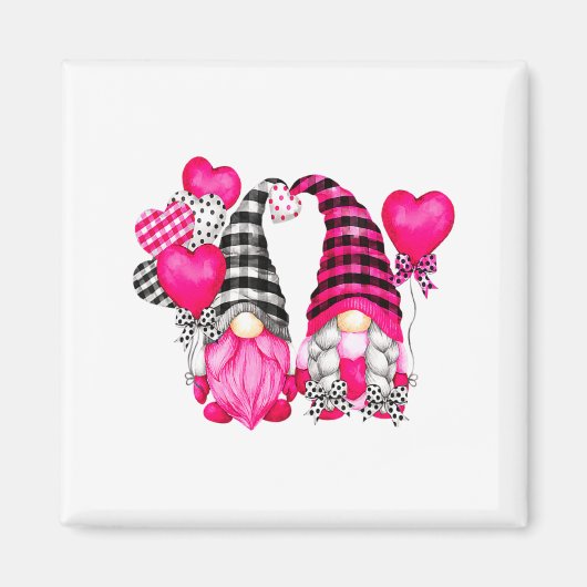 Nk Buffalo Plaid And Heart Balloons Valentines D  Magneet (Voorkant)