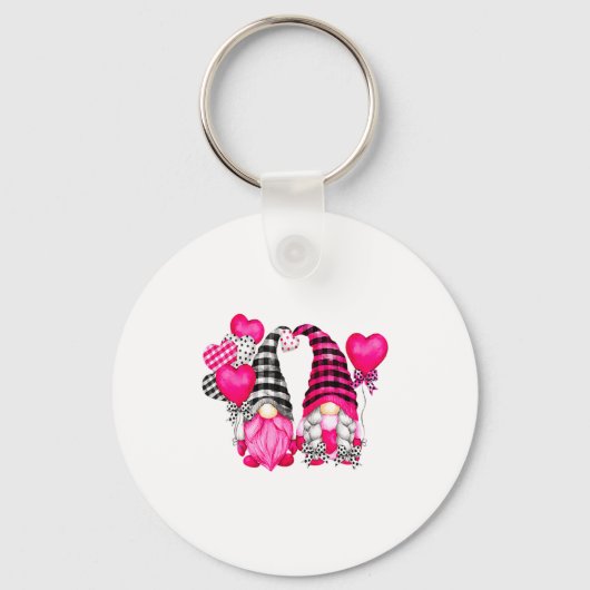 Nk Buffalo Plaid And Heart Balloons Valentines D  Sleutelhanger (Voorkant)