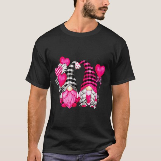 Nk Buffalo Plaid And Heart Balloons Valentines D  T-shirt (Voorkant)