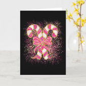 Nk Christmas Candy Cane Preppy Coquette Xmas Bow G Kaart (Gele Bloem)