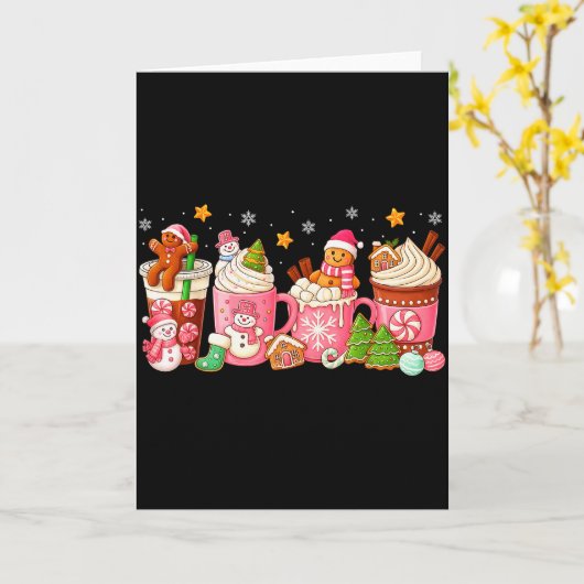 Nk Christmas Coffee Xmas Gingerbread Man Cookie Co Kaart (Gele Bloem)