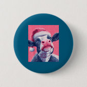 Nk Christmas Cow  Ronde Button 5,7 Cm (Voorkant)