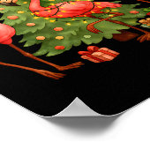 Nk Christmas Flamingos _ Cute Holiday Tree &amp; D Poster (Hoek)