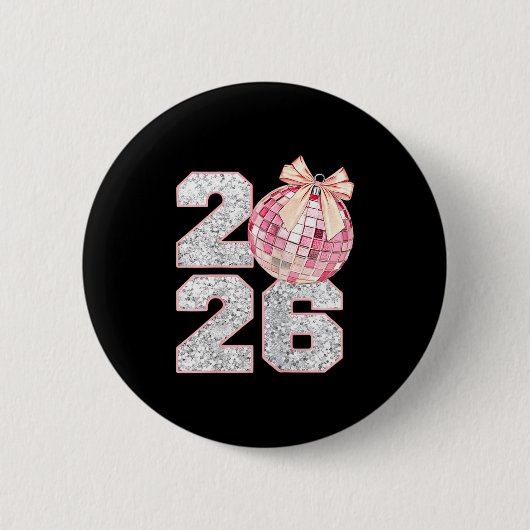Nk Coquette 2026 New Year Shirt _ Aesthetic Holida Ronde Button 5,7 Cm (Voorkant)