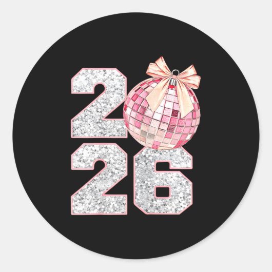 Nk Coquette 2026 New Year Shirt _ Aesthetic Holida Ronde Sticker (Voorkant)