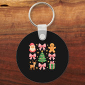 Nk Coquette Bow Christmas Tree Santa Gingerbread X Sleutelhanger (Voorkant)