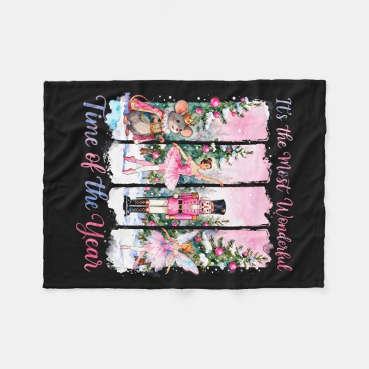 Nk Coquette Bow Nutcracker Friends Snow Globe Chri Fleece Deken (Voorkant (Horizontaal))