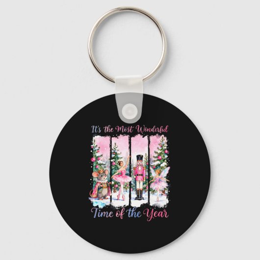 Nk Coquette Bow Nutcracker Friends Snow Globe Chri Sleutelhanger (Voorkant)