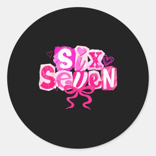 Nk Coquette Valentine Six Seven Bow 6 7 Meme Women Ronde Sticker (Voorkant)