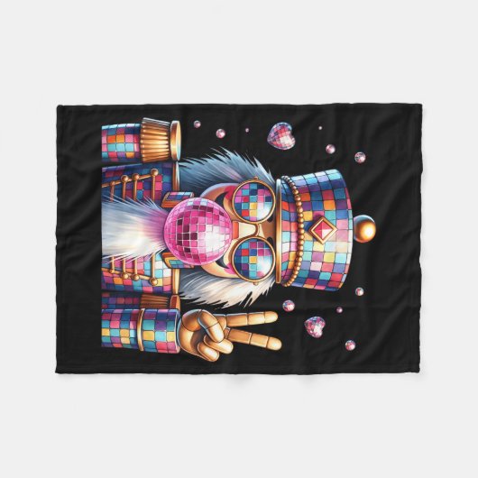 Nk Disco Nutcracker Bubblegum Christmas For Men Wo Fleece Deken (Voorkant (Horizontaal))