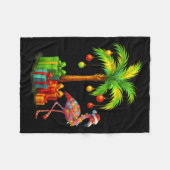 Nk Flamingo Christmas Palm Tree Trocal Xmas Fleece Deken (Voorkant (Horizontaal))