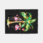 Nk Flamingo Christmas Palm Tree Trocal Xmas Holida Fleece Deken (Voorkant (Horizontaal))