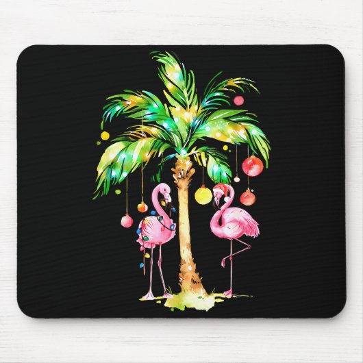 Nk Flamingo Christmas Palm Tree Trocal Xmas Holida Muismat (Voorkant)