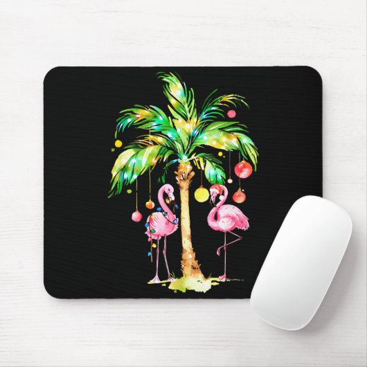 Nk Flamingo Christmas Palm Tree Trocal Xmas Holida Muismat (Met muis)