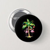 Nk Flamingo Christmas Palm Tree Trocal Xmas Holida Ronde Button 5,7 Cm (Voorkant /achterkant)