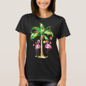 Nk Flamingo Christmas Palm Tree Trocal Xmas Holida T-shirt (Voorkant)