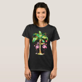 Nk Flamingo Christmas Palm Tree Trocal Xmas Holida T-shirt (Voorkant volledig)