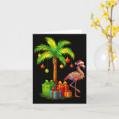 Nk Flamingo Christmas Palm Tree Trocal Xmas Kaart (Gele Bloem)