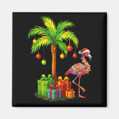 Nk Flamingo Christmas Palm Tree Trocal Xmas Magneet (Voorkant)
