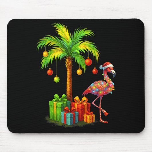 Nk Flamingo Christmas Palm Tree Trocal Xmas  Muismat (Voorkant)